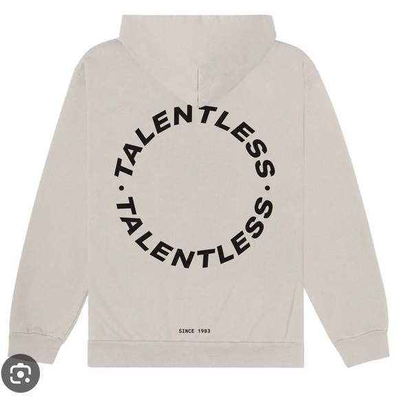 Talentless Circle Logo Hoodie Bone Size Small - Picture 2 of 3